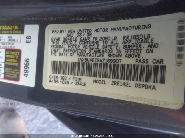 Photo 8 VIN: 1NXBU4EE6AZ169907 - TOYOTA COROLLA 