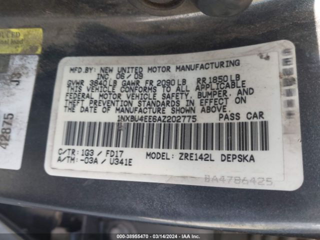 Photo 8 VIN: 1NXBU4EE6AZ202775 - TOYOTA COROLLA 