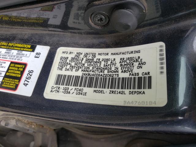 Photo 9 VIN: 1NXBU4EE6AZ206275 - TOYOTA COROLLA BA 