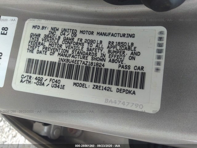 Photo 8 VIN: 1NXBU4EE7AZ181824 - TOYOTA COROLLA 