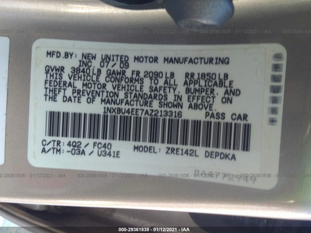 Photo 8 VIN: 1NXBU4EE7AZ213316 - TOYOTA COROLLA 