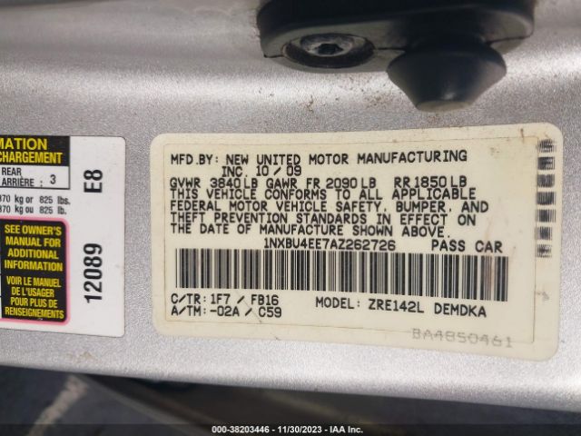 Photo 8 VIN: 1NXBU4EE7AZ262726 - TOYOTA COROLLA 