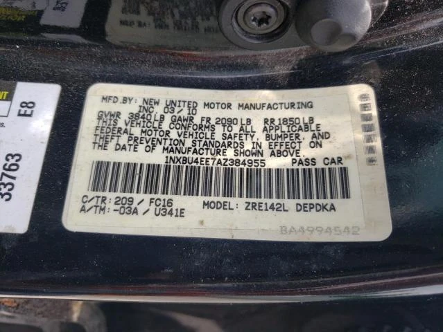 Photo 11 VIN: 1NXBU4EE7AZ384955 - TOYOTA COROLLA BA 