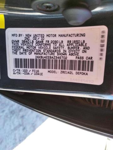 Photo 9 VIN: 1NXBU4EE8AZ346702 - TOYOTA COROLLA BA 