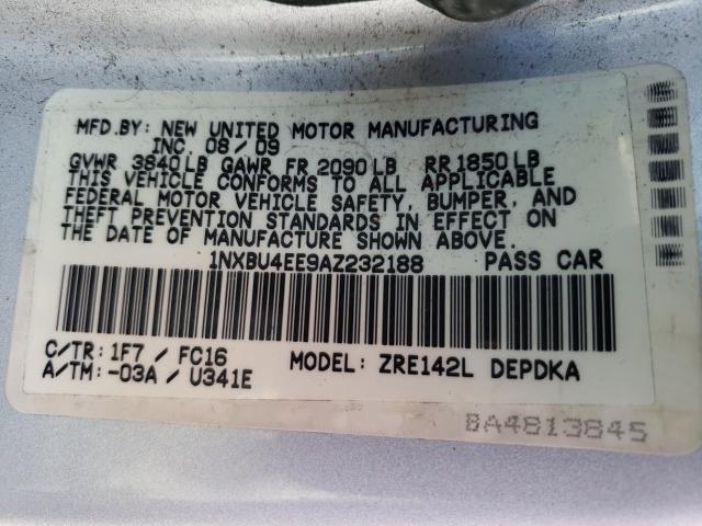 Photo 9 VIN: 1NXBU4EE9AZ232188 - TOYOTA COROLLA BA 