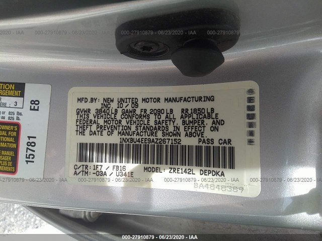 Photo 8 VIN: 1NXBU4EE9AZ267152 - TOYOTA COROLLA 