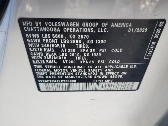 Photo 12 VIN: 1V24C2CA2LC205698 - VOLKSWAGEN ATLAS 