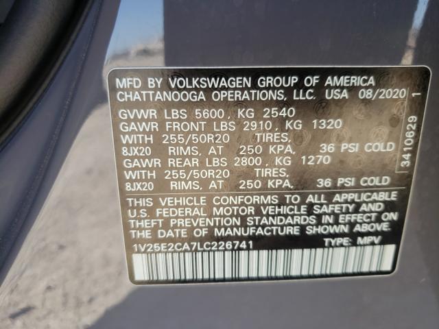 Photo 9 VIN: 1V25E2CA7LC226741 - VOLKSWAGEN ATLAS CROS 