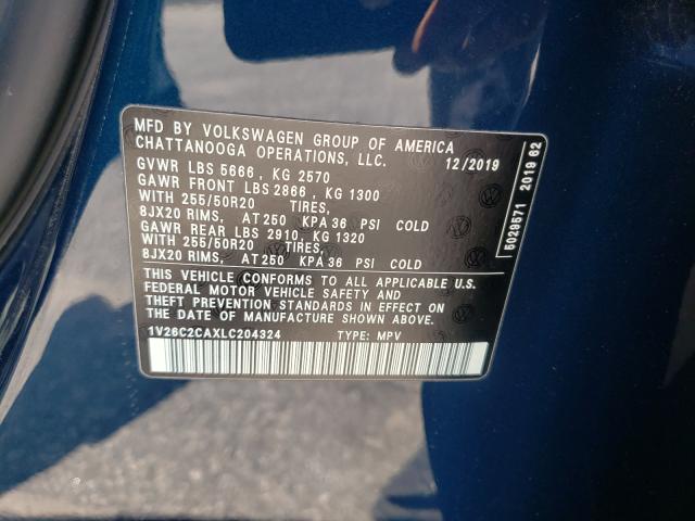 Photo 9 VIN: 1V26C2CAXLC204324 - VOLKSWAGEN ATLAS CROS 