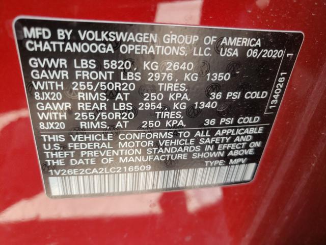 Photo 9 VIN: 1V26E2CA2LC216509 - VOLKSWAGEN ATLAS CROS 