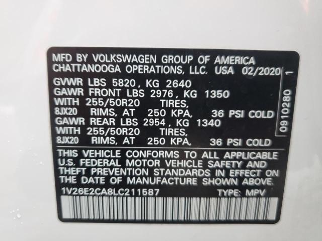 Photo 12 VIN: 1V26E2CA8LC211587 - VOLKSWAGEN ATLAS CROS 