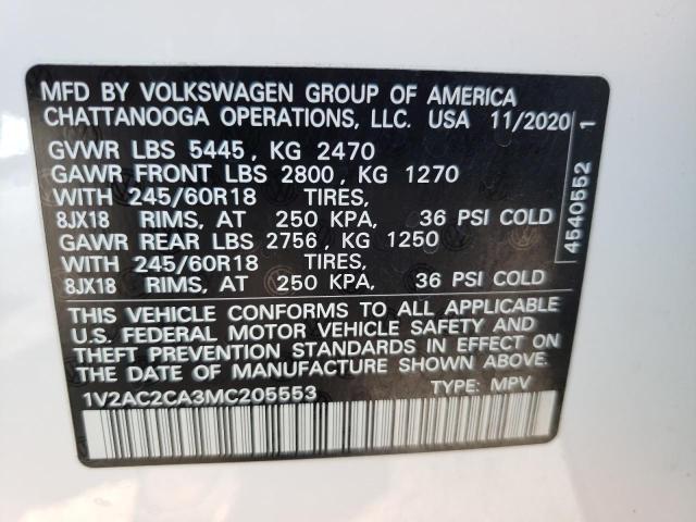 Photo 12 VIN: 1V2AC2CA3MC205553 - VOLKSWAGEN ATLAS CROS 