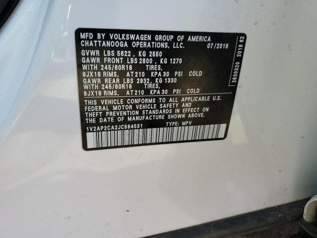 Photo 12 VIN: 1V2AP2CA2JC584531 - VOLKSWAGEN ATLAS S 