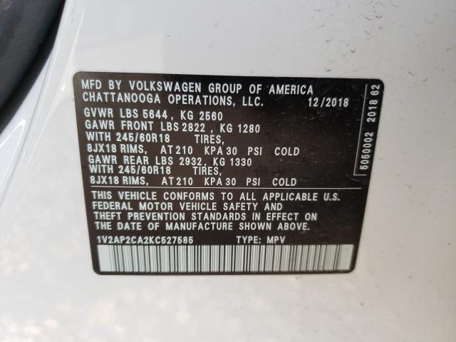 Photo 9 VIN: 1V2AP2CA2KC527585 - VOLKSWAGEN ATLAS 