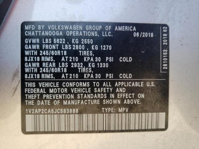 Photo 13 VIN: 1V2AP2CA5JC583888 - VOLKSWAGEN ATLAS 