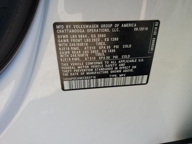 Photo 11 VIN: 1V2AP2CA5KC583715 - VOLKSWAGEN ATLAS S 