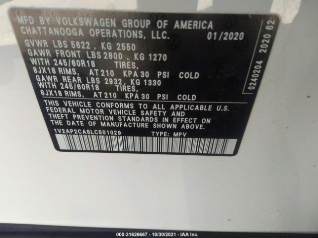 Photo 8 VIN: 1V2AP2CA5LC501029 - VOLKSWAGEN ATLAS 