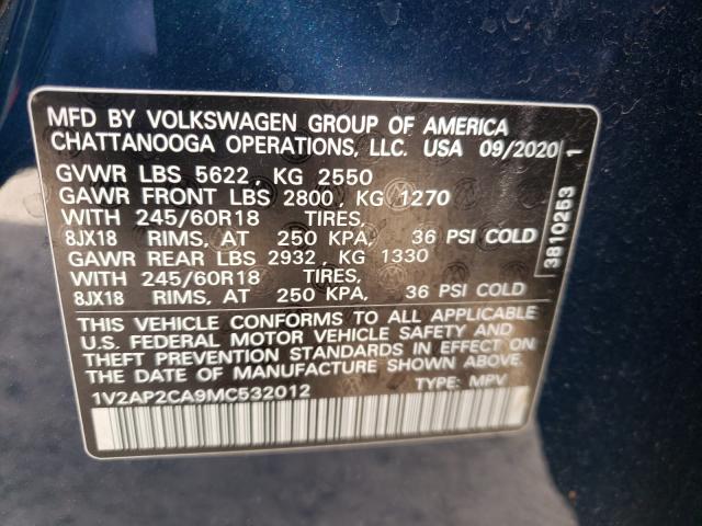 Photo 9 VIN: 1V2AP2CA9MC532012 - VOLKSWAGEN ATLAS S 