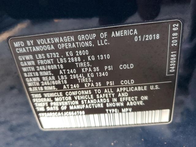 Photo 12 VIN: 1V2AR2CA1JC554799 - VOLKSWAGEN ATLAS 