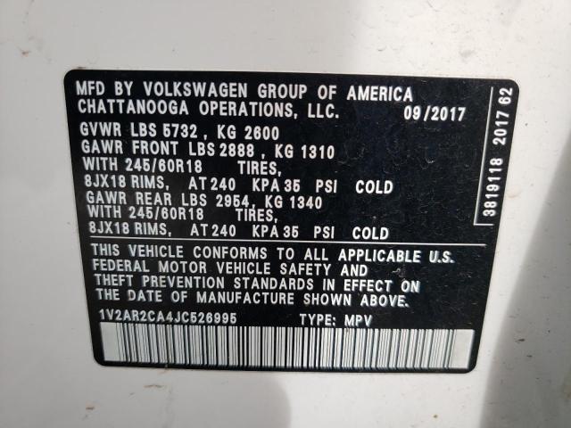 Photo 12 VIN: 1V2AR2CA4JC526995 - VOLKSWAGEN ATLAS S 