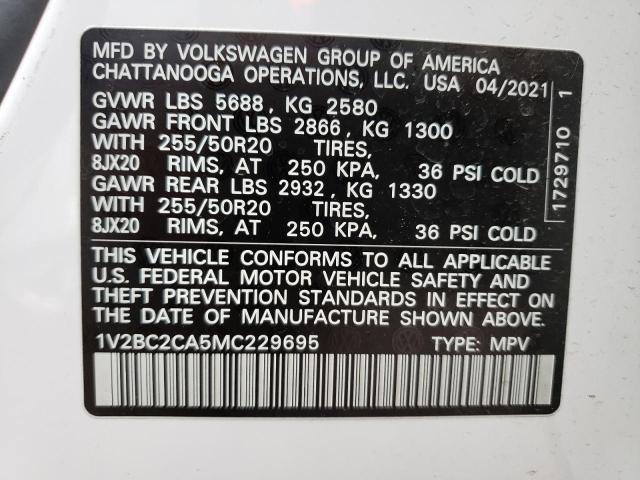 Photo 12 VIN: 1V2BC2CA5MC229695 - VOLKSWAGEN ATLAS CROS 