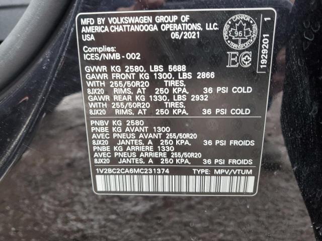 Photo 12 VIN: 1V2BC2CA6MC231374 - VOLKSWAGEN ATLAS 