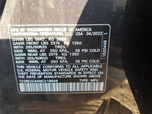 Photo 12 VIN: 1V2BE2CAXNC218848 - VOLKSWAGEN ATLAS CROS 