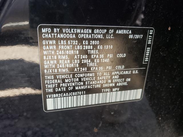 Photo 9 VIN: 1V2BR2CA0JC507011 - VOLKSWAGEN ATLAS 