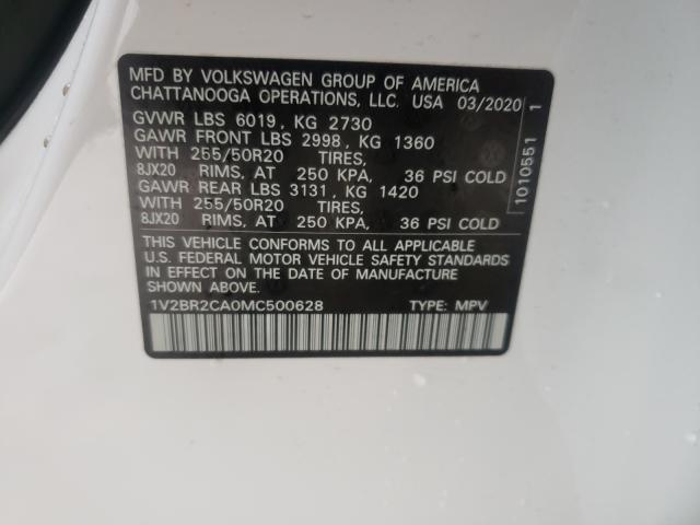 Photo 9 VIN: 1V2BR2CA0MC500628 - VOLKSWAGEN ATLAS SEL 