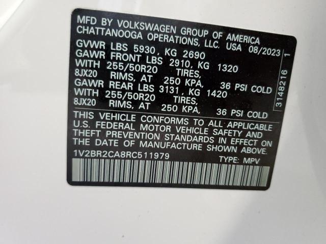 Photo 12 VIN: 1V2BR2CA8RC511979 - VOLKSWAGEN ATLAS SEL 