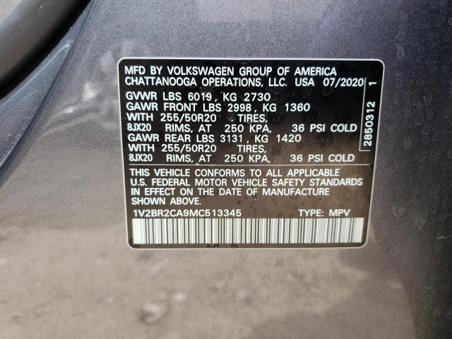 Photo 9 VIN: 1V2BR2CA9MC513345 - VOLKSWAGEN ATLAS SEL 