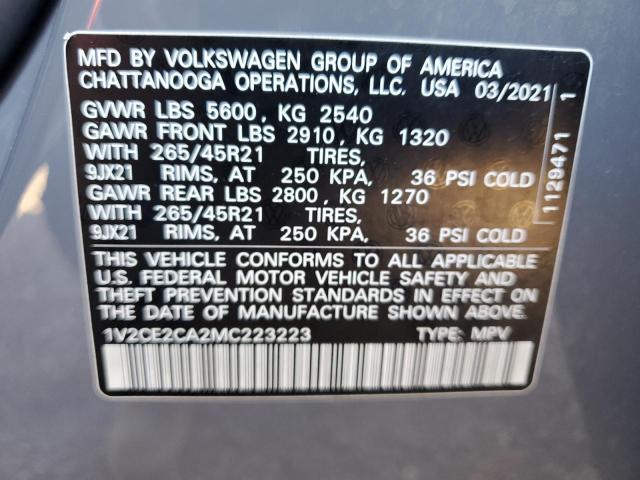 Photo 12 VIN: 1V2CE2CA2MC223223 - VOLKSWAGEN ATLAS 