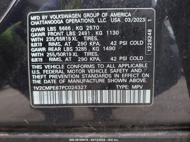 Photo 8 VIN: 1V2CMPE87PC024327 - VOLKSWAGEN ID.4 PRO 