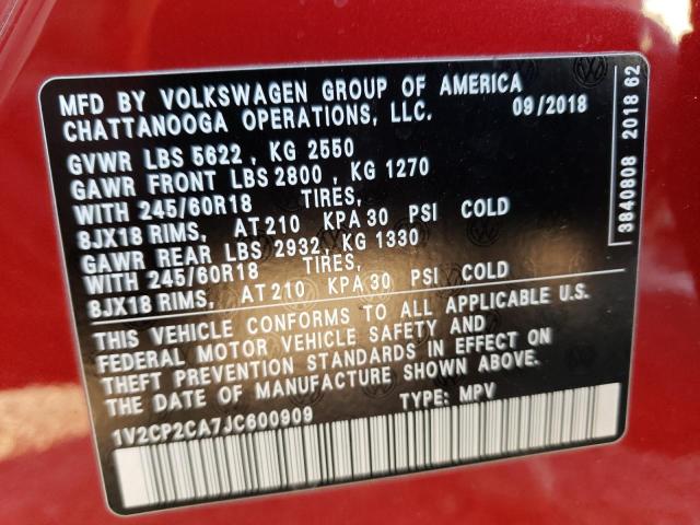 Photo 13 VIN: 1V2CP2CA7JC600909 - VOLKSWAGEN ATLAS 