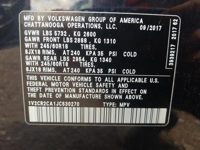 Photo 9 VIN: 1V2CR2CA1JC530270 - VOLKSWAGEN ATLAS SE 