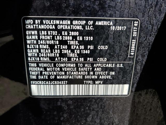 Photo 12 VIN: 1V2CR2CA2JC534327 - VOLKSWAGEN ATLAS SE 