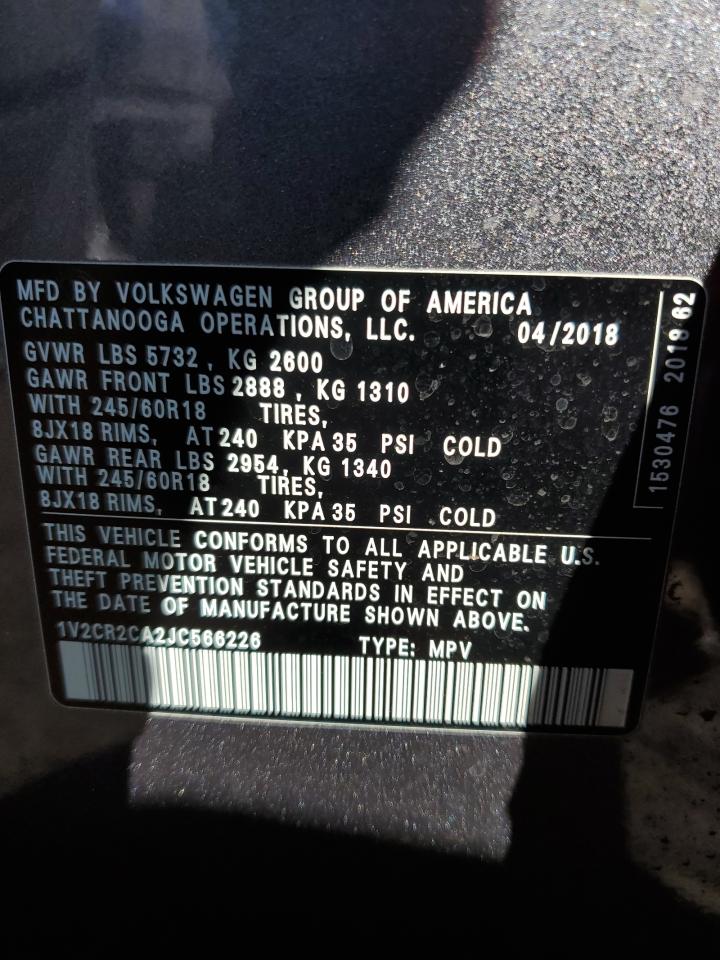 Photo 12 VIN: 1V2CR2CA2JC566226 - VOLKSWAGEN ATLAS 