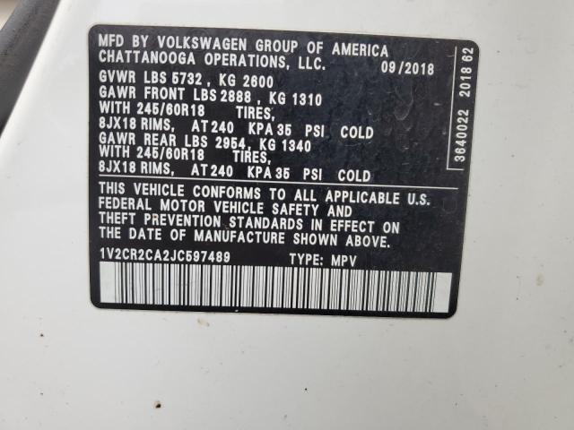 Photo 12 VIN: 1V2CR2CA2JC597489 - VOLKSWAGEN ATLAS SE 