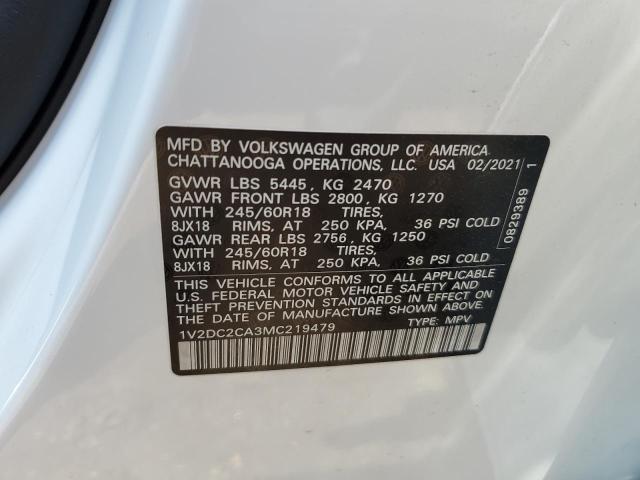 Photo 12 VIN: 1V2DC2CA3MC219479 - VOLKSWAGEN ATLAS CROS 