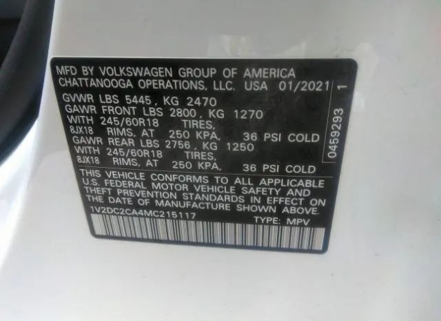 Photo 8 VIN: 1V2DC2CA4MC215117 - VOLKSWAGEN ATLAS CROSS SPORT 