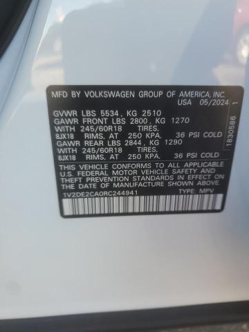 Photo 12 VIN: 1V2DE2CA0RC244941 - VOLKSWAGEN ATLAS CROS 