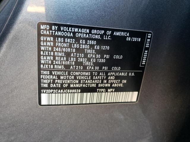 Photo 12 VIN: 1V2DP2CA6JC599529 - VOLKSWAGEN ATLAS SE 