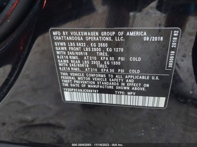 Photo 8 VIN: 1V2DP2CA6JC599787 - VOLKSWAGEN ATLAS 