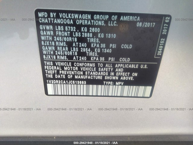 Photo 8 VIN: 1V2DR2CA1JC513683 - VOLKSWAGEN ATLAS 