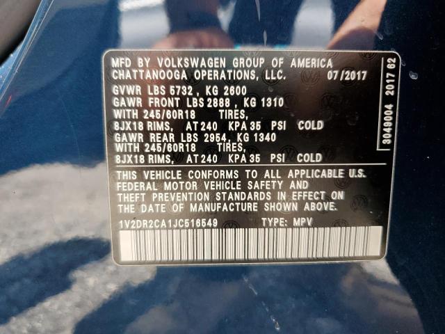 Photo 13 VIN: 1V2DR2CA1JC516549 - VOLKSWAGEN ATLAS SE 