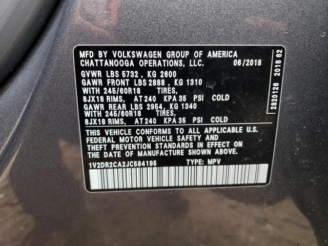 Photo 12 VIN: 1V2DR2CA2JC584195 - VOLKSWAGEN ATLAS 