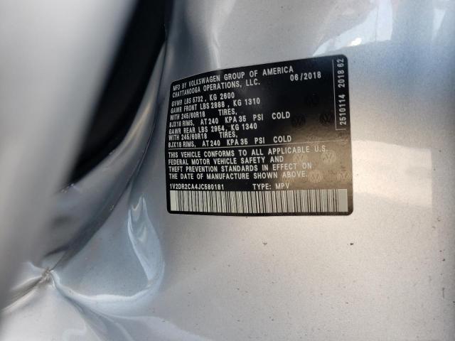 Photo 13 VIN: 1V2DR2CA4JC580181 - VOLKSWAGEN ATLAS SE 