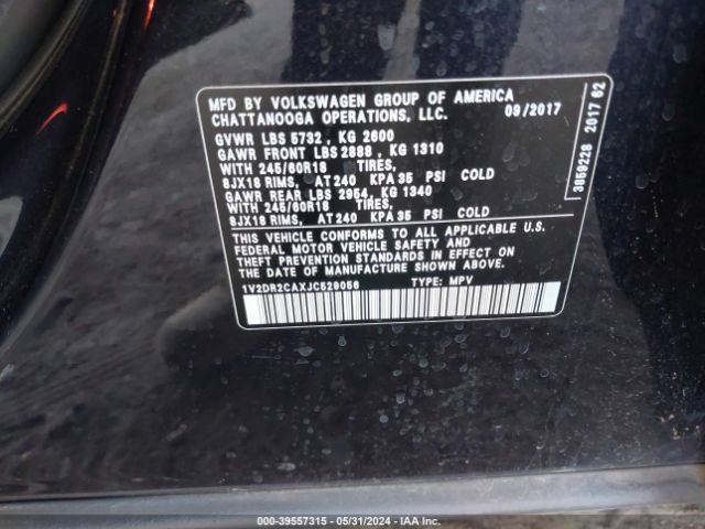 Photo 8 VIN: 1V2DR2CAXJC529056 - VOLKSWAGEN ATLAS 