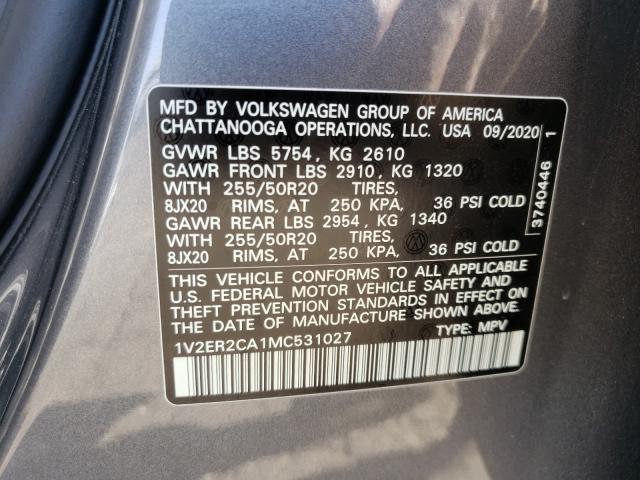 Photo 9 VIN: 1V2ER2CA1MC531027 - VOLKSWAGEN ATLAS SEL 