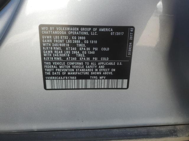 Photo 12 VIN: 1V2ER2CA3JC517853 - VOLKSWAGEN ATLAS SEL 